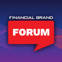 A logo for Financial Brand Forum, which is a graphic design that includes the name "Financial Brand Forum" in white text on a red background, and…