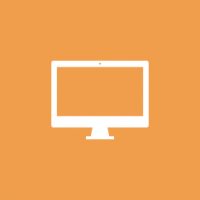An icon of a computer monitor on a white background.