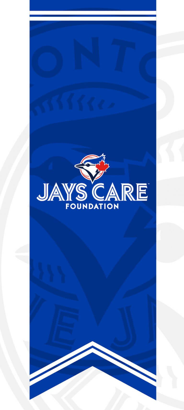 A blue banner with white lettering and a logo, featuring a baseball bat and ball.