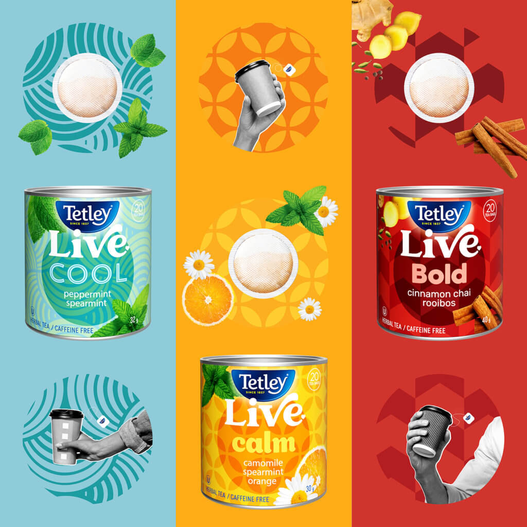 A colorful graphic showcasing various flavored yogurt cups, each representing a different flavor, displayed in a grid pattern.