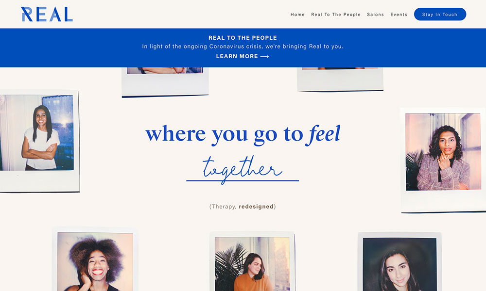 A screenshot of a website page with the header