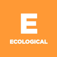 An orange logo with the letter