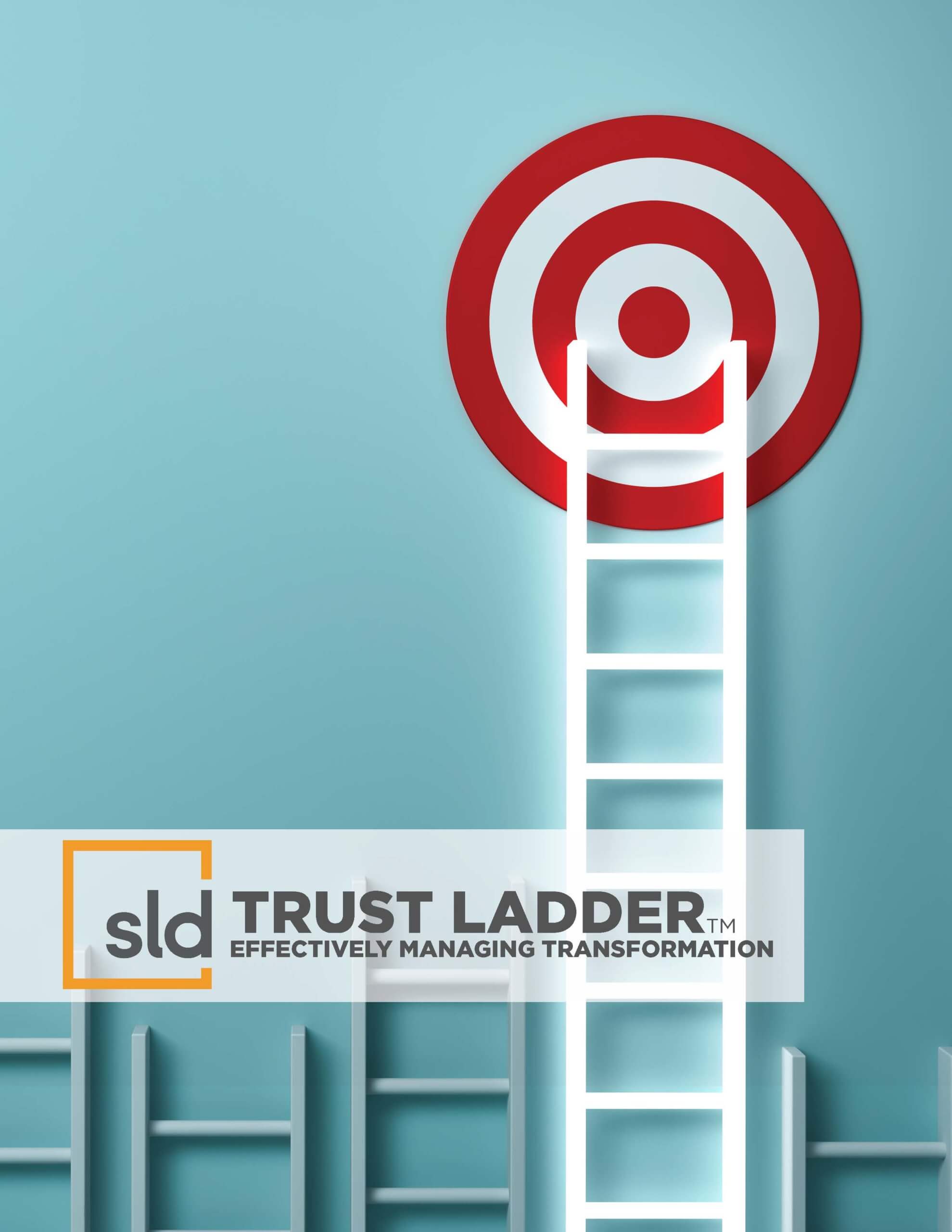A ladder leading to a bullseye, symbolizing goal achievement.