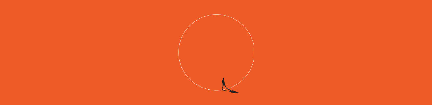 An orange line on a gray background.