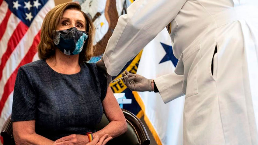 Nancy Pelosi getting COVID vaccination