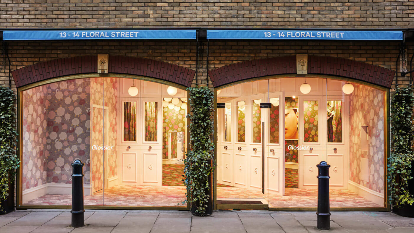 glossier london floral street pop up shop