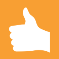 A thumbs up sign, which is a universal symbol for approval or agreement.
