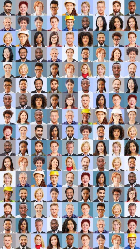 Headshots of people, possibly a team or group, arranged in a grid pattern