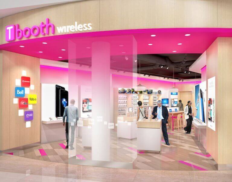 A store interior with a sign that reads