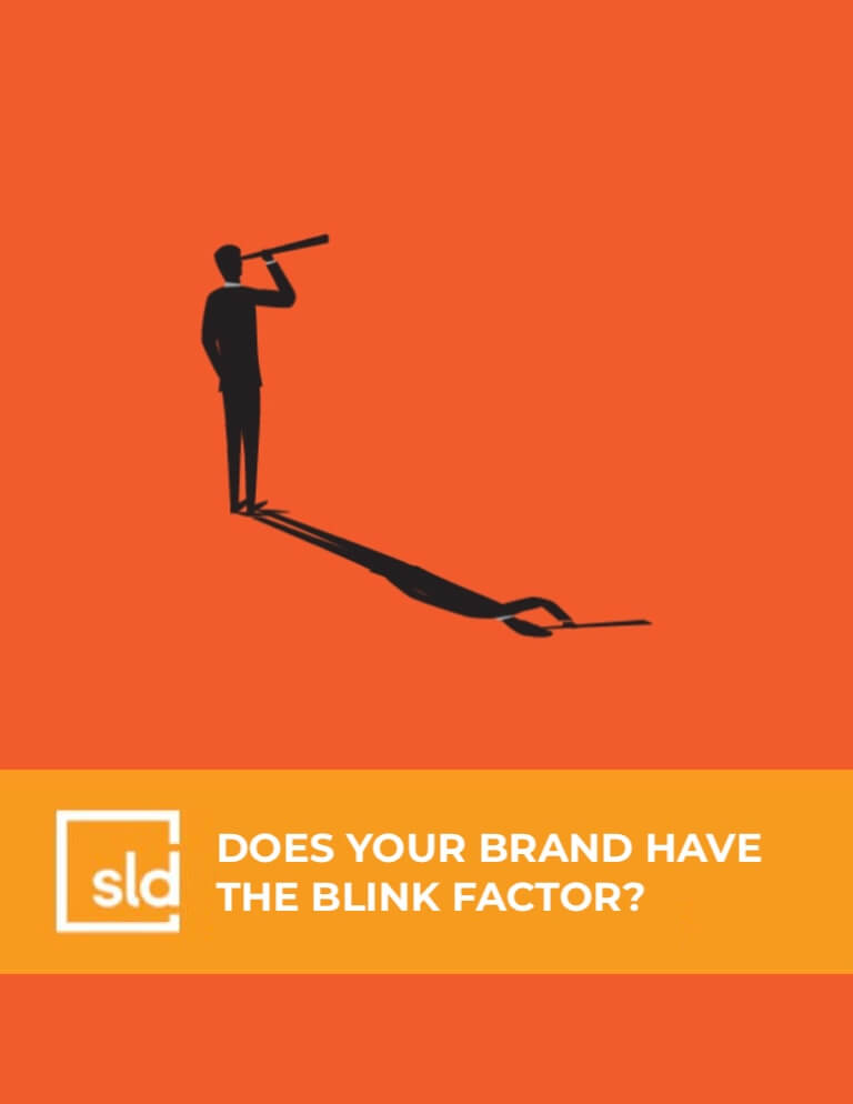 The image features a graphic design with a red background, silhouette of a person holding a telescope, and the text "DOES YOUR BRAND HAVE THE…